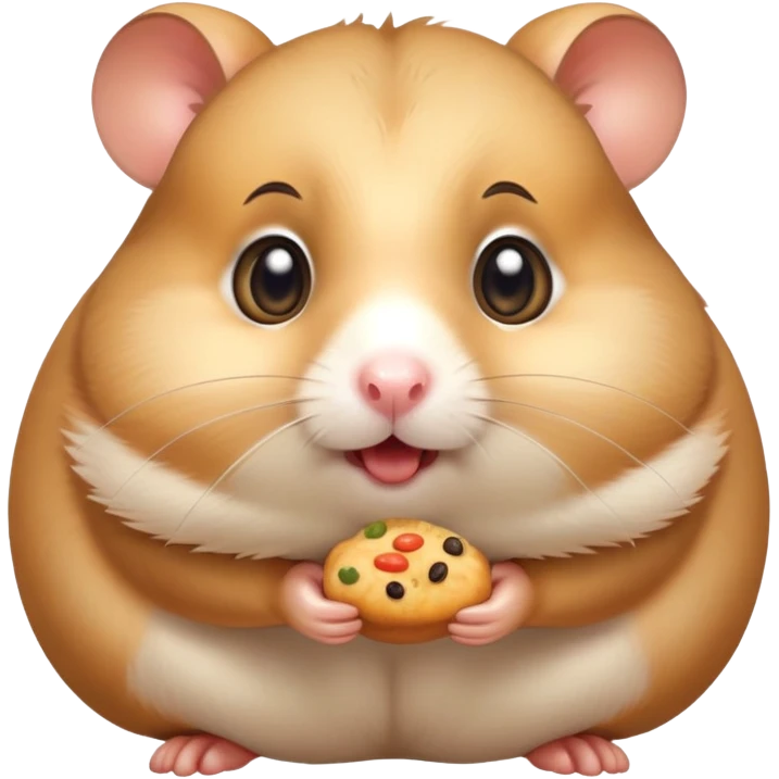 surprised hamster with puffed cheeks full of food, wide eyes emoji