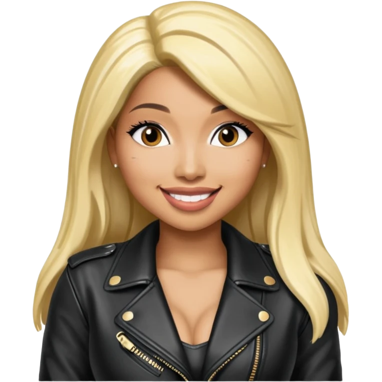 Nicki Minaj wear leather jacket emoji