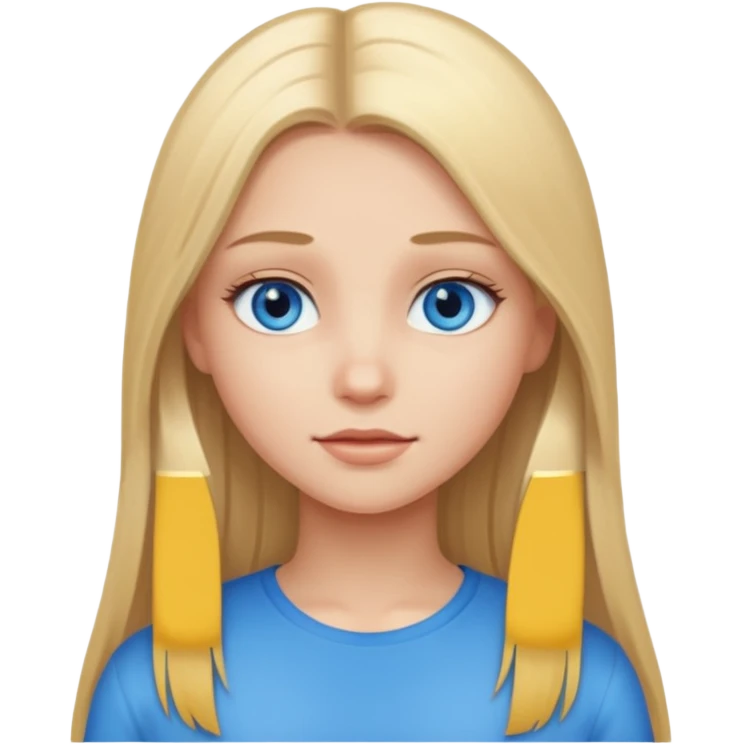 A girl with  straight long blond hair emoji