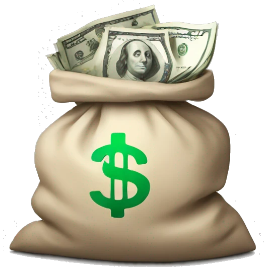 Bag of money with dollar symbols on it emoji