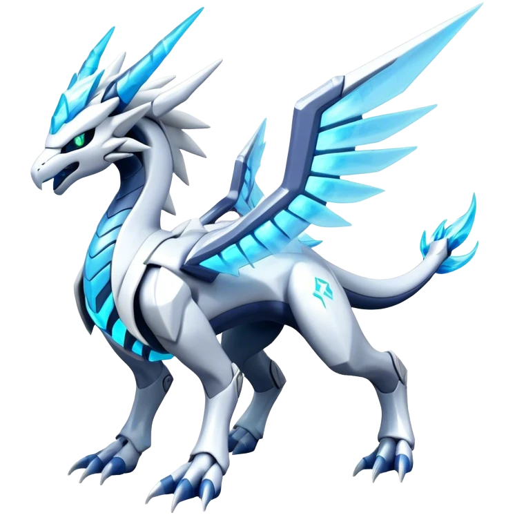 Futuristic Kyurem-reshiram-dialga-suicune-hybrid, full body emoji