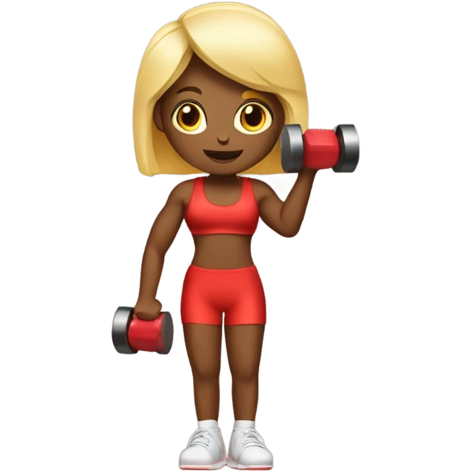 Red gym girl with dumbells emoji