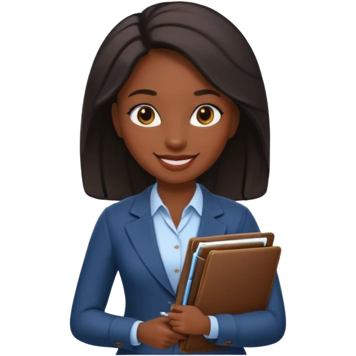 a financier black skin girl with a portfolio emoji