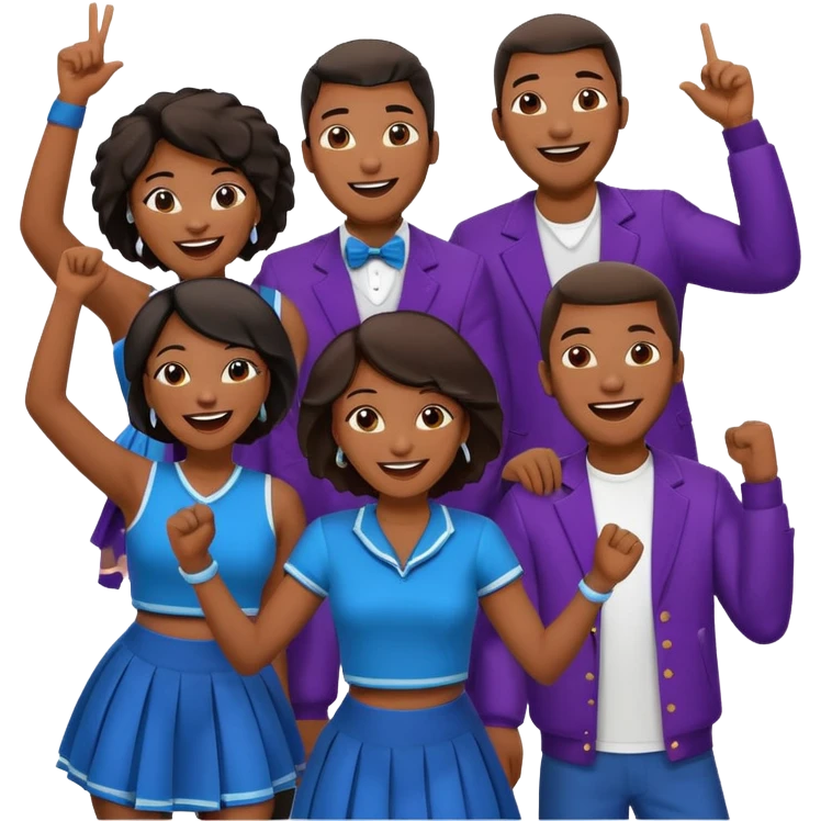 Crowd of fans consisting of African American men and African American women at rap concert emoji