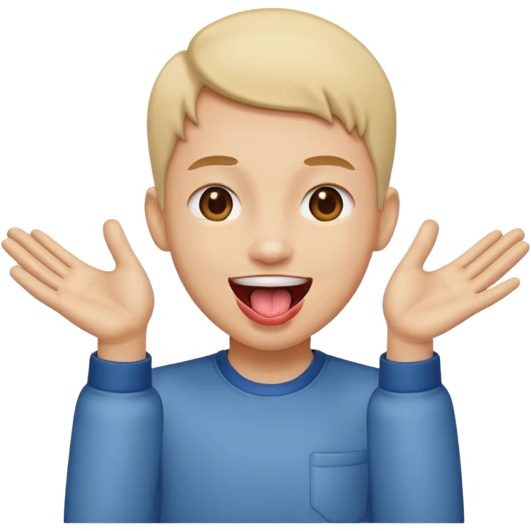 Face with tongue out and hands opening emoji