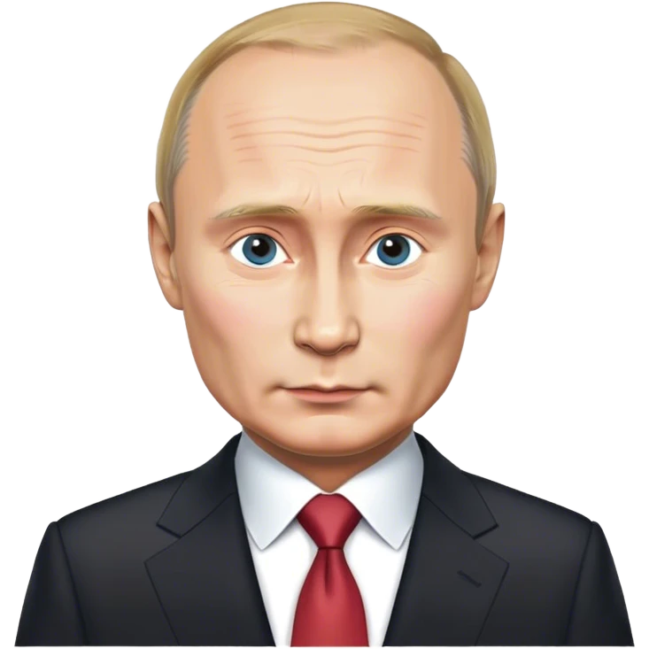 Photorealistic Putin stands in a suit emoji