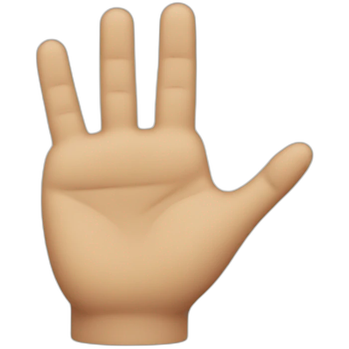 The fingers on the right hand are complex with the letter E emoji