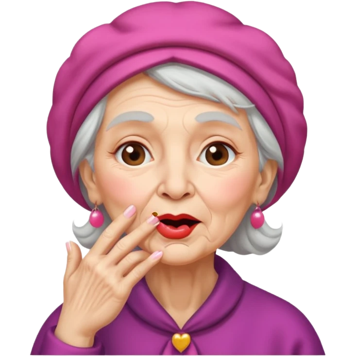 old woman blowing a kiss emoji