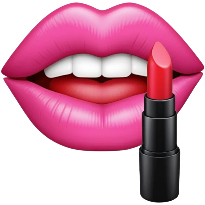 kiss print in pink  emoji