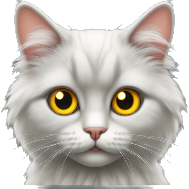Gato angora gris con ojos amarillos  emoji