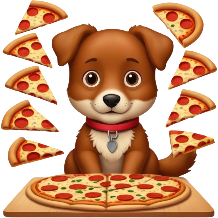A good boy with ten pizzas emoji