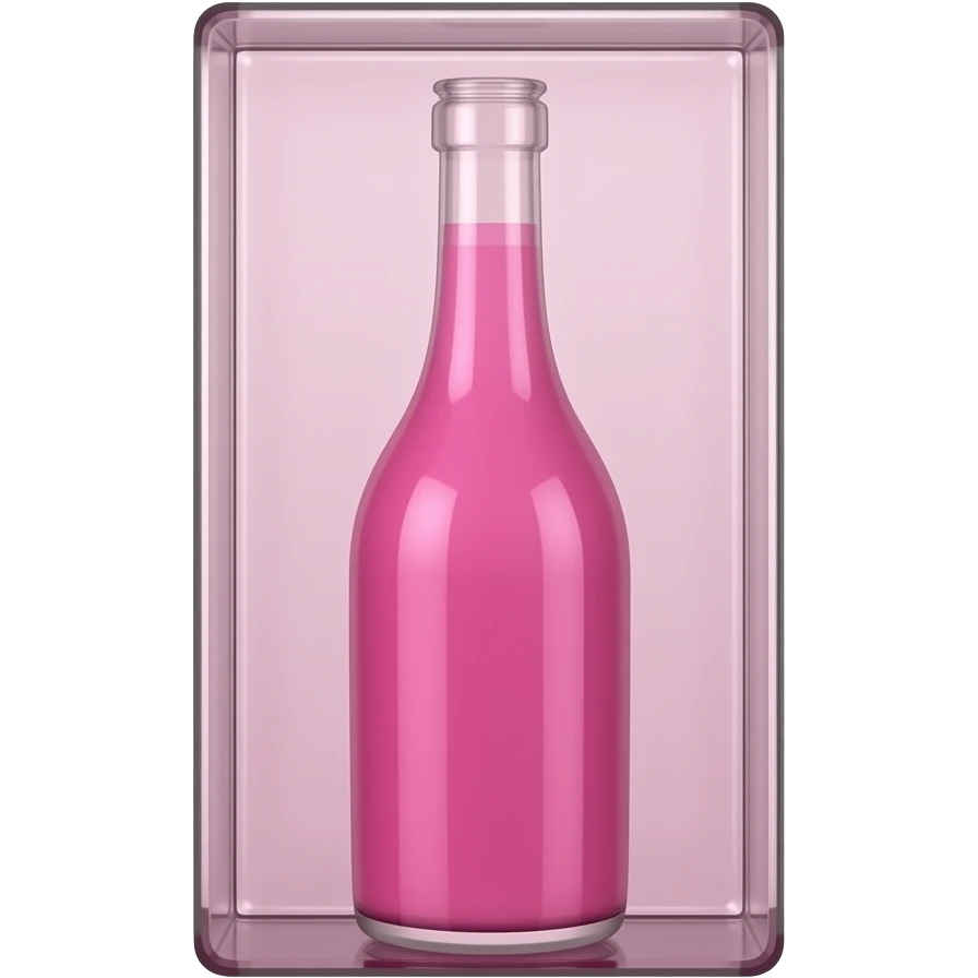 bottle in a singular pink glass case emoji