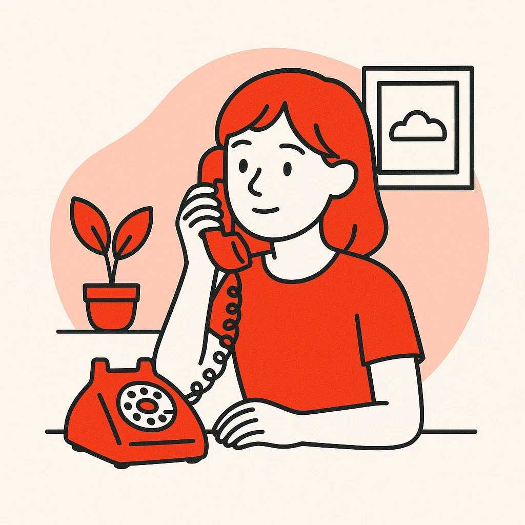 girl talking on telephone in her room emoji