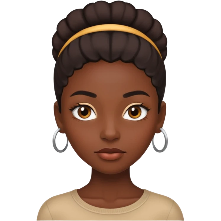 A darkskin girl with super thin eyebrows  emoji