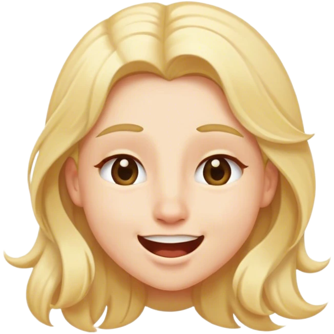 winking face moving long blonde hair in a cute way emoji