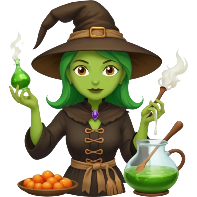 green witch cooking potion emoji