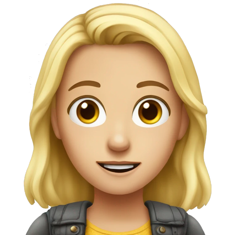 A German girl wants to enter the room, but asks permission first emoji