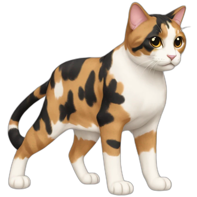 buff calico cat  he has a mullet, a floral designed t shirt that is unbuttoned emoji
