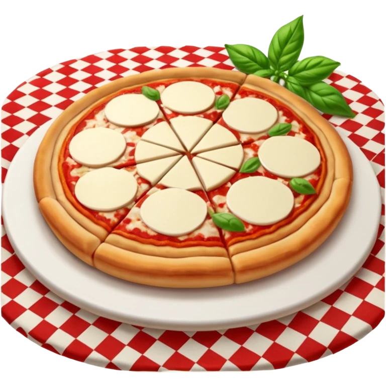 Margarita pizza on a Italian restaurant table emoji