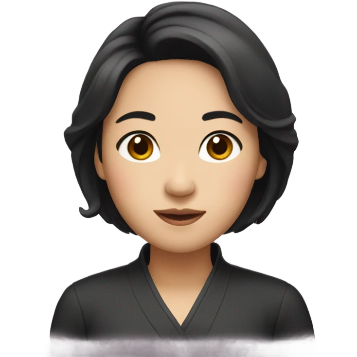 asian woman black hair emoji