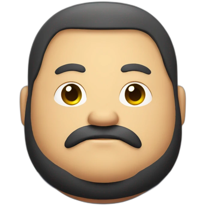 Fat Super Maru's face with a beard emoji