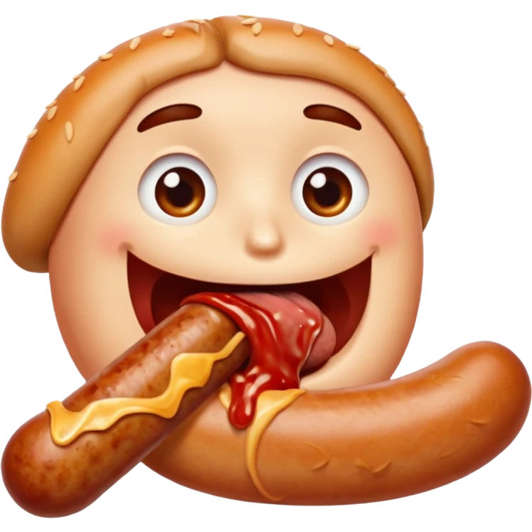 Mouth on sausage emoji