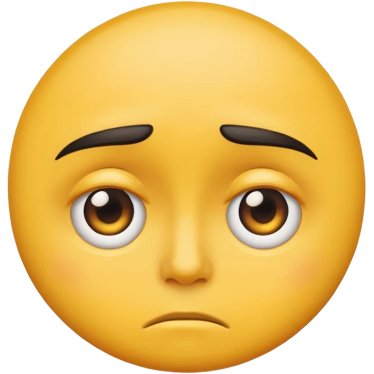 ios emoji смайлик подозрительно смотрит вбок с грустный лицом и поднимая брови emoji