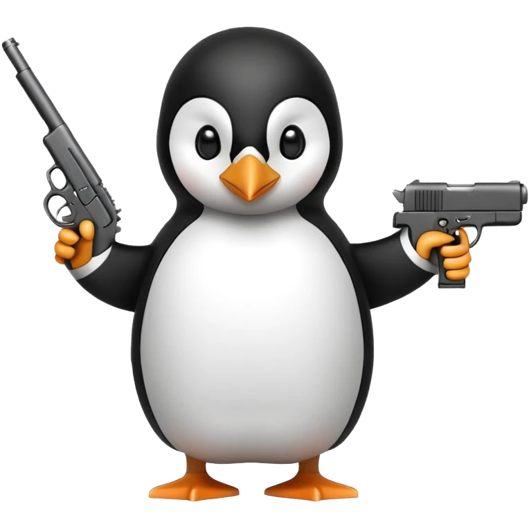 penguin with gun emoji