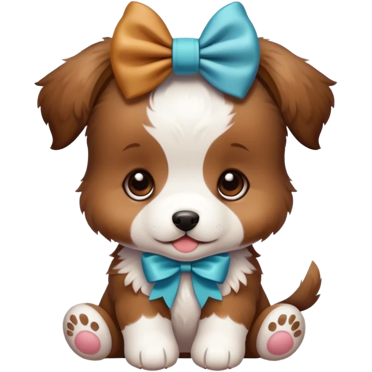 Puppy with a bow emoji