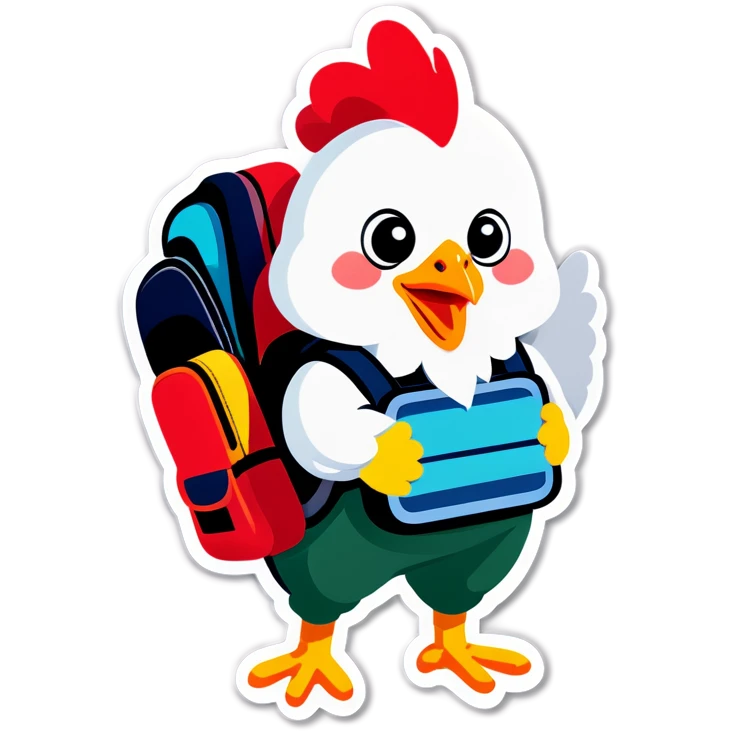 Chicken with a backpack  emoji