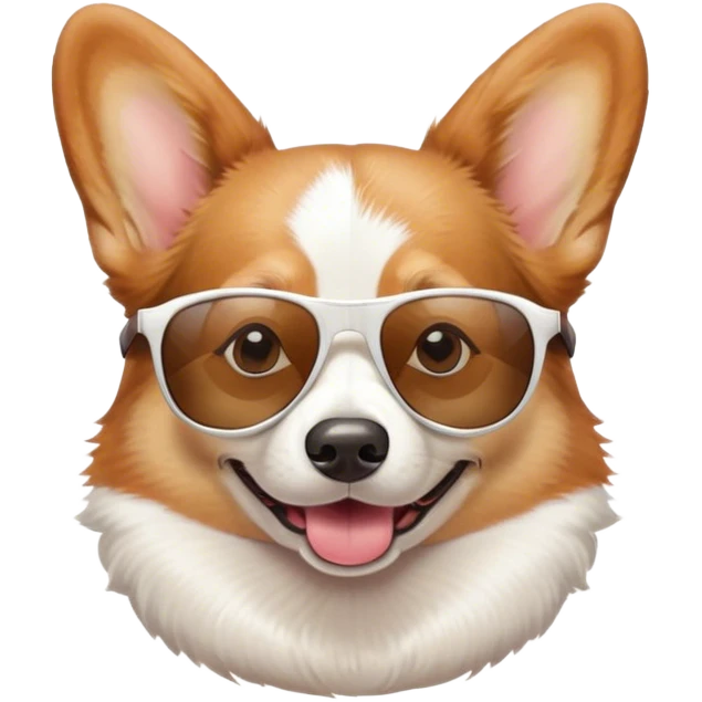 Portrait of a Corgi in sunglasses emoji