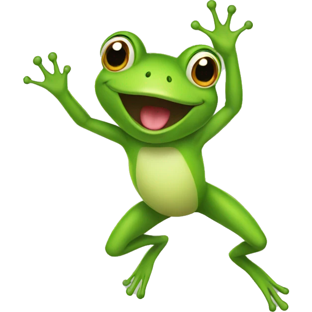 Cute jumping frog  emoji