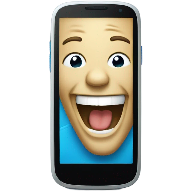 Smartphone BLUE laughing emoji