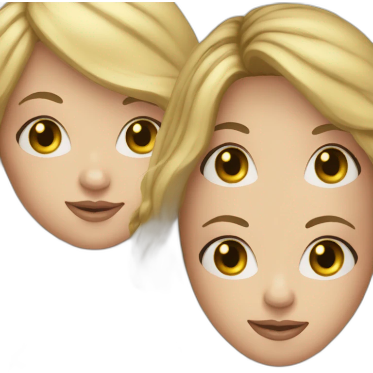 Sisters one brunette-another blonde emoji