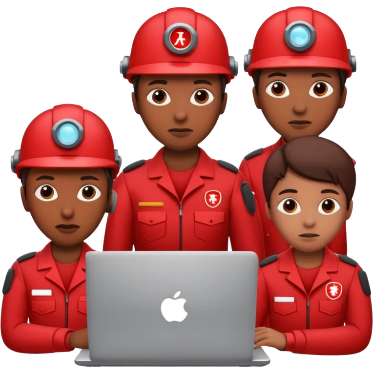 AI Agent red team looking at the laptop facing right very focused trying to come up attacks to stress test the system and find loopholes

 emoji