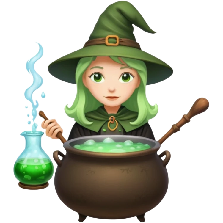 green witch cooking potion emoji