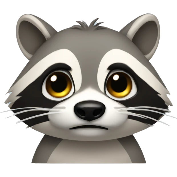 Crying raccon with tears emoji