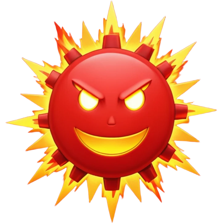 Text Attack in RED - energy around emoji