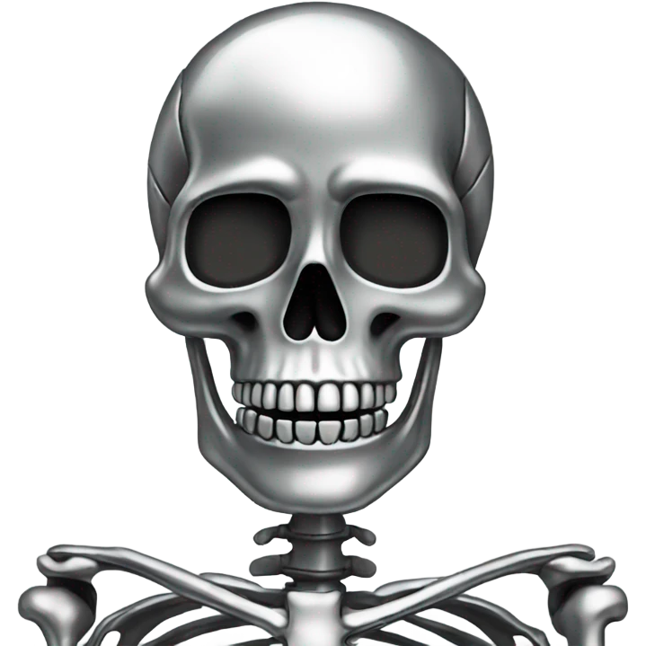 skeleton made out of chrome emoji