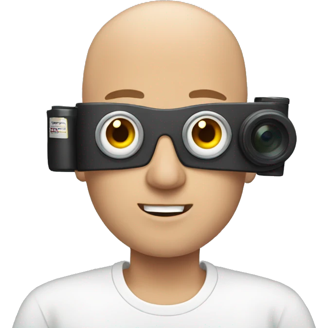 bald hair man with camera emoji