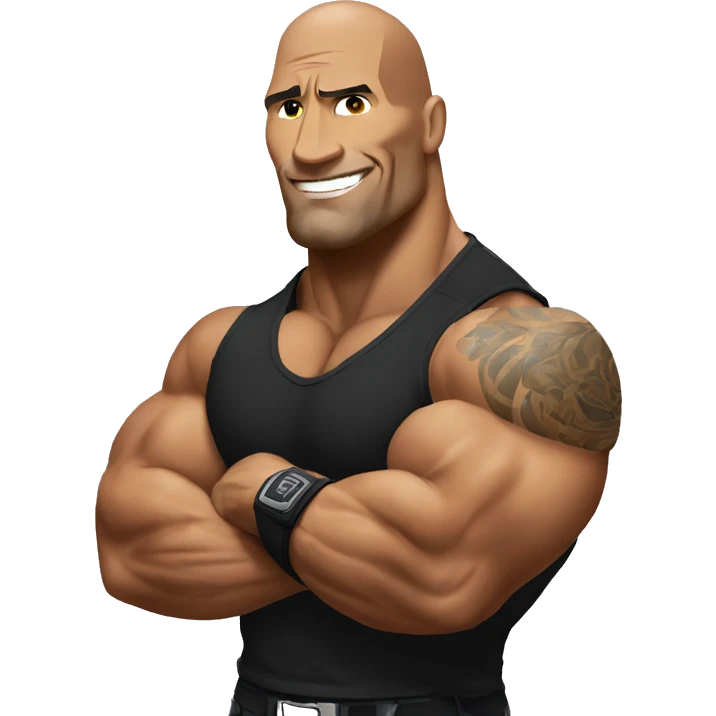 the rock double biceps with lighting emoji
