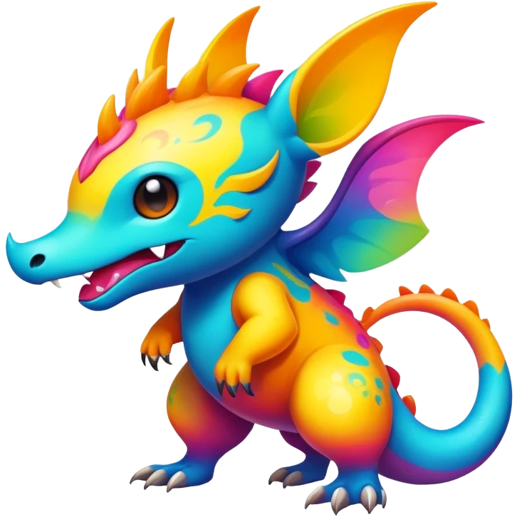 colorful vibrant Fakémon-creature with random markings emoji