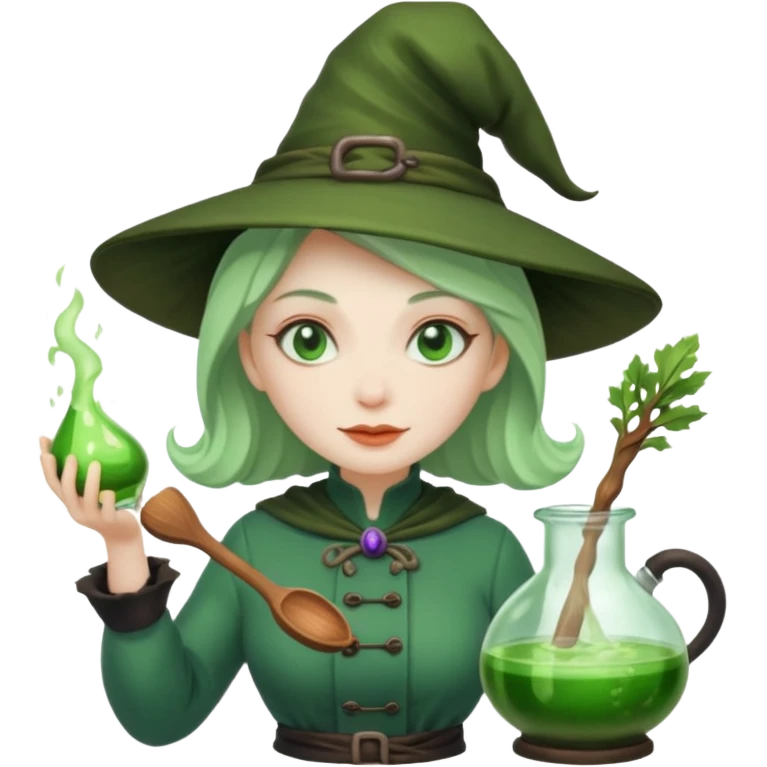 green witch cooking potion emoji