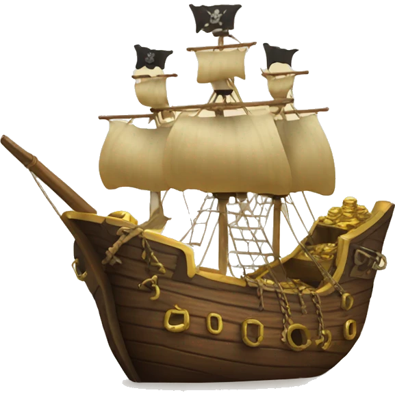 Pirate ship with Treasure  emoji