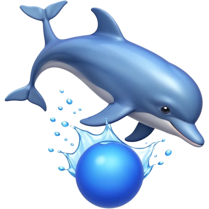 Dolphin jumping with ball emoji