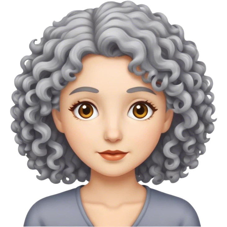 Woman with grey curly hair emoji