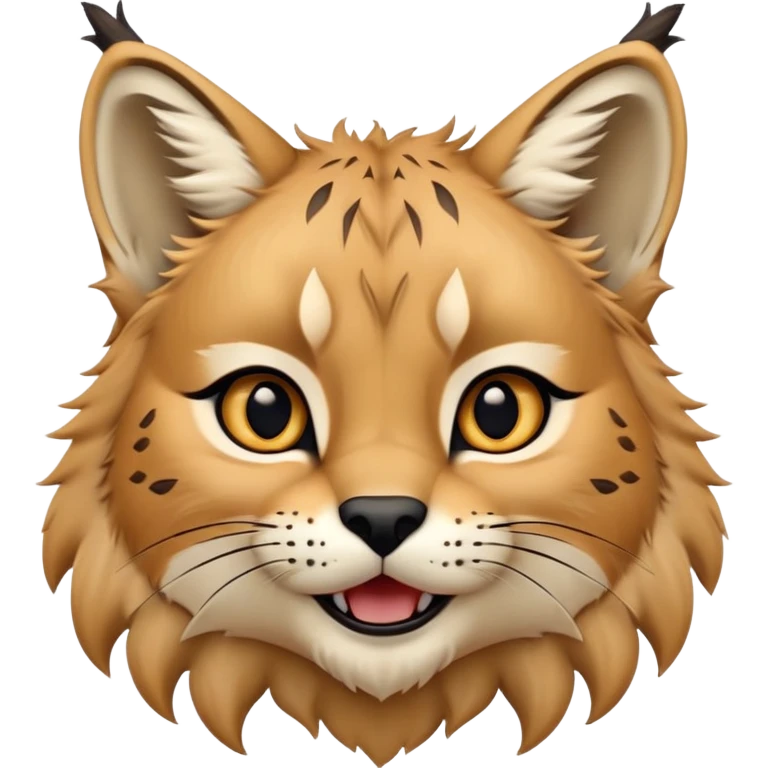 Cinematic-realistic cute-Lynx-Portrait-Emoji – Head tilted dramatically with an exaggeratedly amused expression, featuring a thick, tufted golden-brown coat with striking black ear tufts, wide, expressive amber eyes filled with playful disbelief. emoji
