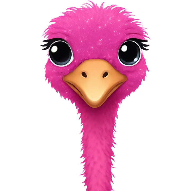 Pink ombre ostrich with glitter  emoji