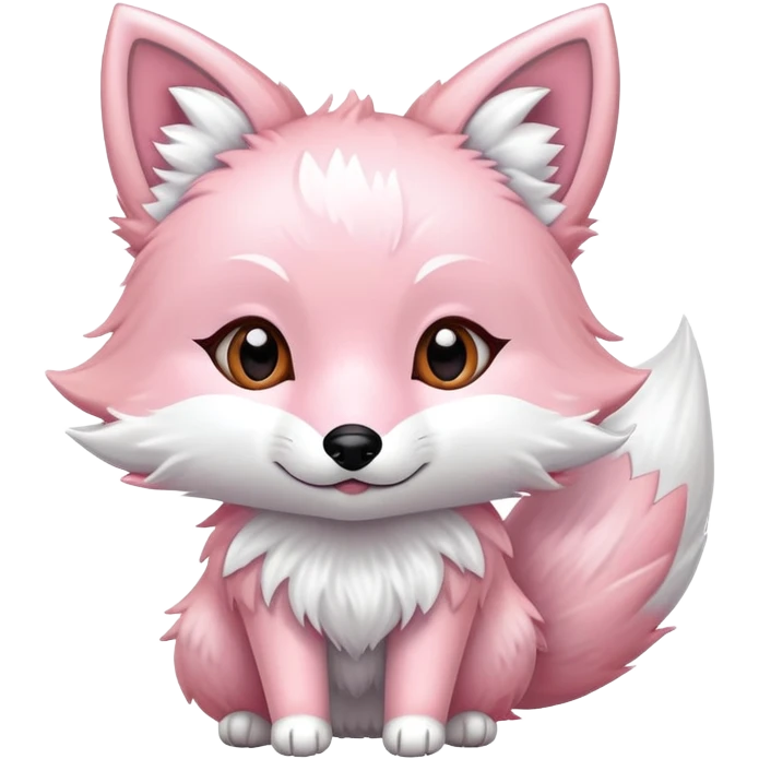 Cute Pastel pink and white Cherry Blossom Sakura Fox emoji
