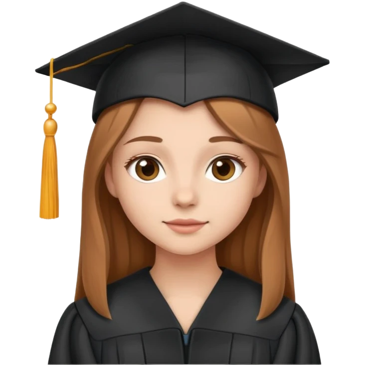 Niña graduada con cabello castaño claro emoji